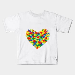 Colorful watercolor heart shapes Kids T-Shirt